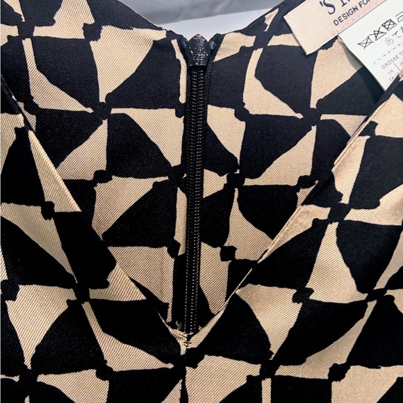 S Max Mara 100% Silk Geometric Print Midi Dress | US 10 IT 44 - Picture 7 of 8